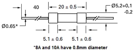 图表 - Littelfuse 215SP系列5x20mm时滞轴向引线保险丝