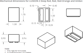 机械图纸 - Lumileds LUXEON® Z系列彩色与白光LED