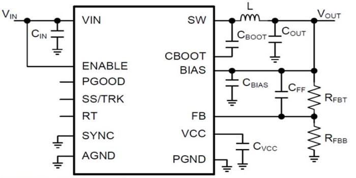 原理图 - Texas Instruments LM4600x 降压转换器