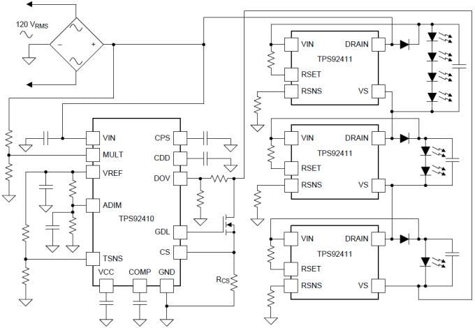 Texas Instruments TPS92410 开关控制式直接驱动线性控制器