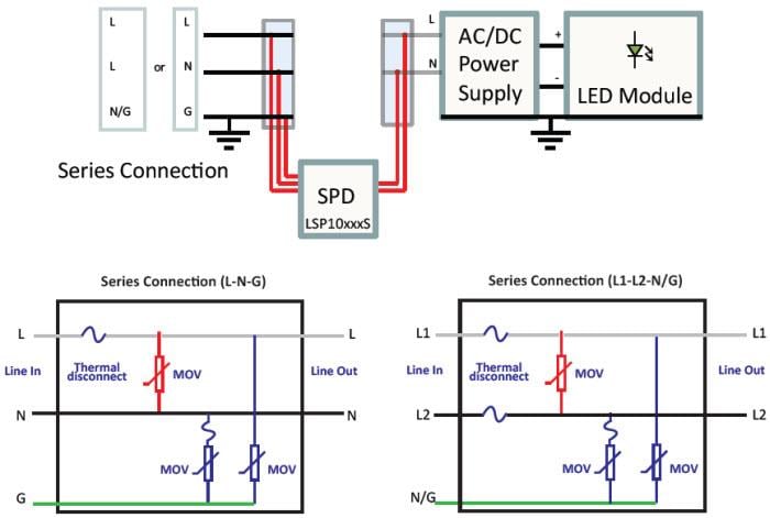 Schematic - Littelfuse LSP10 Surge Protection Modules