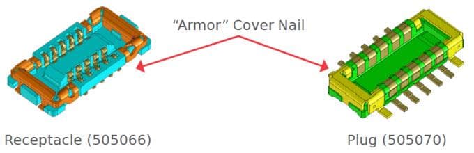 机械图纸 - Molex SlimStack Armor™ 板对板 SMT 连接器