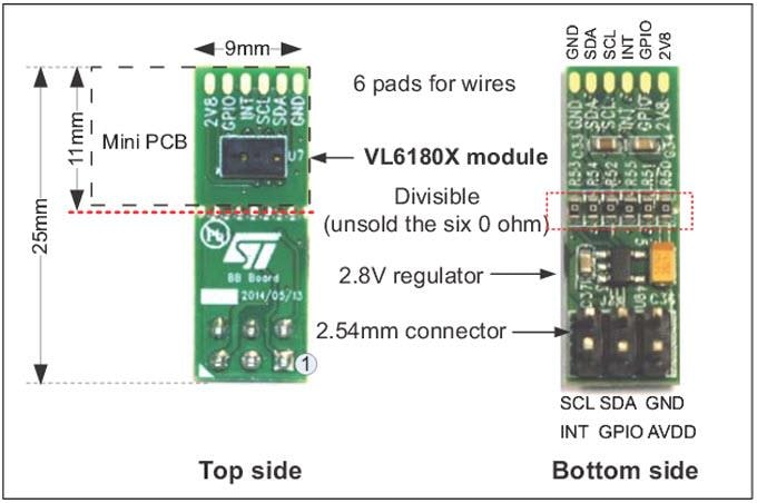 STMicroelectronics VL6180X-SATEL 星载板