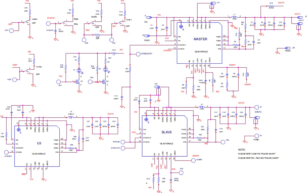 Schematic - Renesas Electronics ISL8018EVAL3Z Evaluation Board