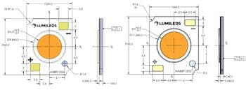 机械图纸 - Lumileds LUXEON CoB 第 3 代 LED