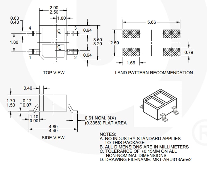 onsemi / Fairchild QRE1113微型反射对象传感器