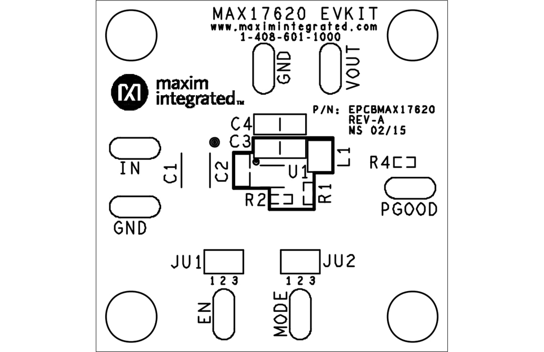 机械图纸 - Analog Devices / Maxim Integrated MAX17620EVKIT评估套件