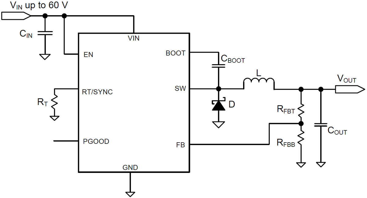 原理图 - Texas Instruments LMR16020 SIMPLE SWITCHER®降压转换器