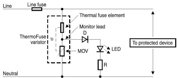 应用电路图 - EPCOS / TDK T系列Thermo-Fuse™压敏电阻器