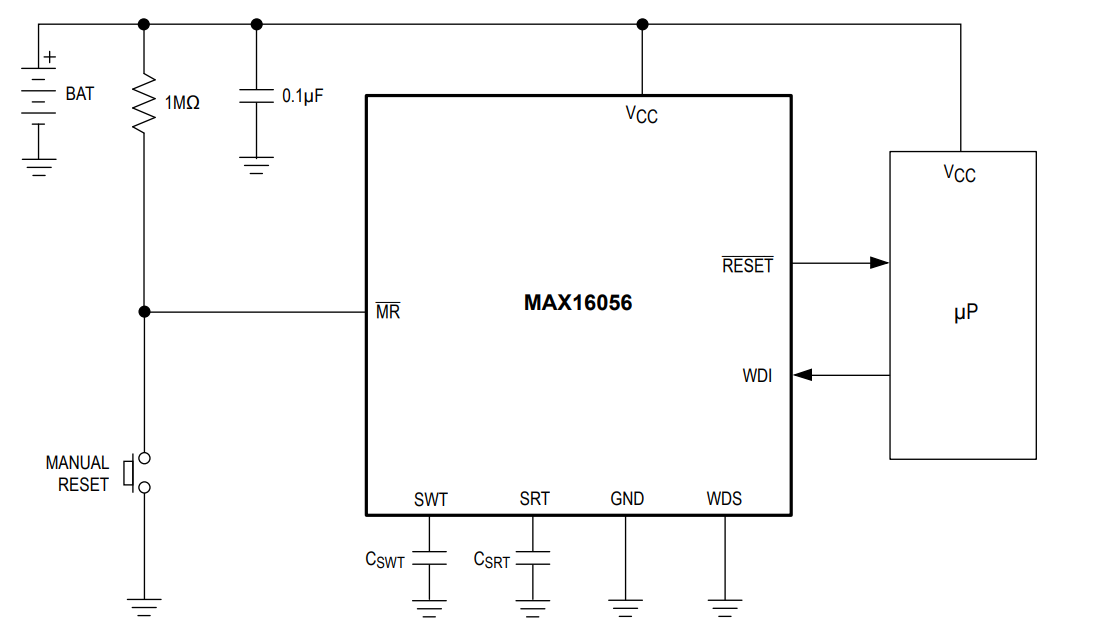 应用电路图 - Analog Devices / Maxim Integrated MAX16056–MAX16059 纳瓦级功耗监控电路