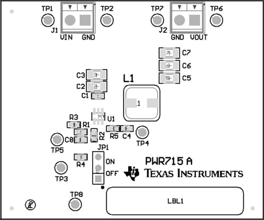 机械图纸 - Texas Instruments TPS563201EVM-715降压稳压器评估模块 (EVM)