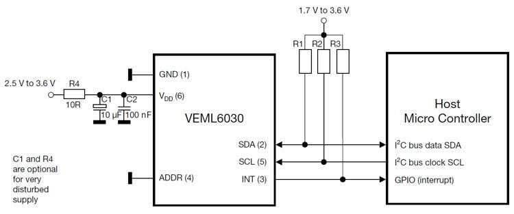Vishay Semiconductors VEML高精度环境光传感器