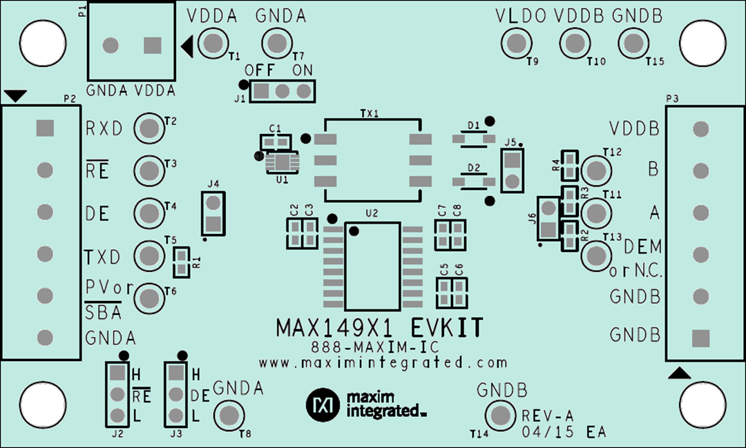 机械图纸 - Analog Devices / Maxim Integrated MAX149X1EVKIT评估套件