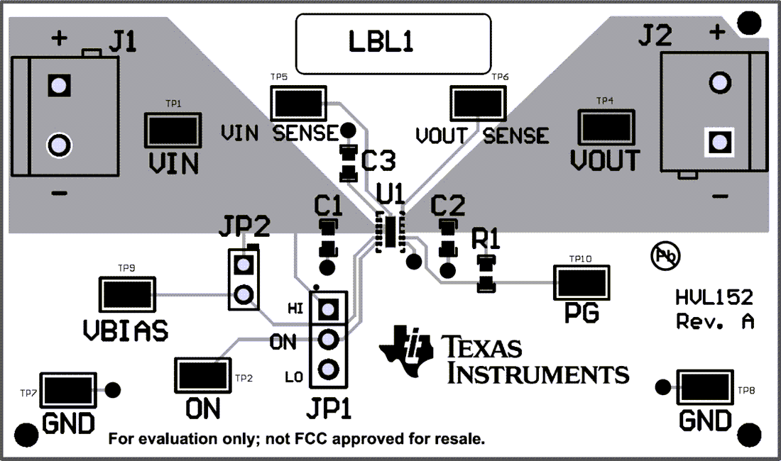 机械图纸 - Texas Instruments TPS22990EVM负载开关评估模块(EVM)