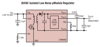 Analog Devices Inc. LTM8067和LTM8068 μModule®直流/直流转换器