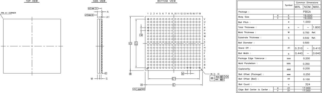 机械图纸 - Microchip Technology VSC7414以太网交换机