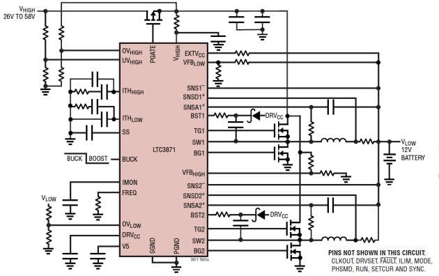 应用电路图 - Analog Devices Inc. LTC3871 PolyPhase®控制器