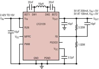 应用电路图 - Analog Devices Inc. LTC31xx同步降压-升压直流-直流转换器