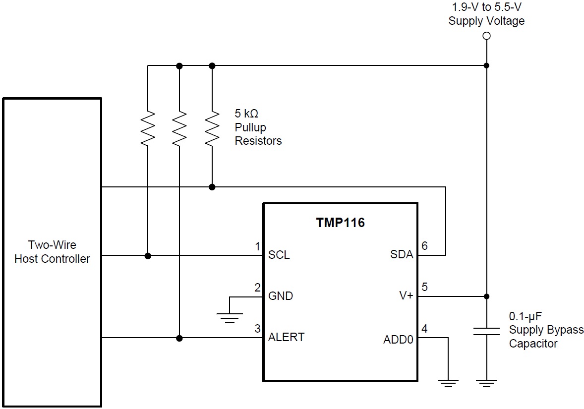 原理图 - Texas Instruments TMP116/TMP116N数字温度传感器