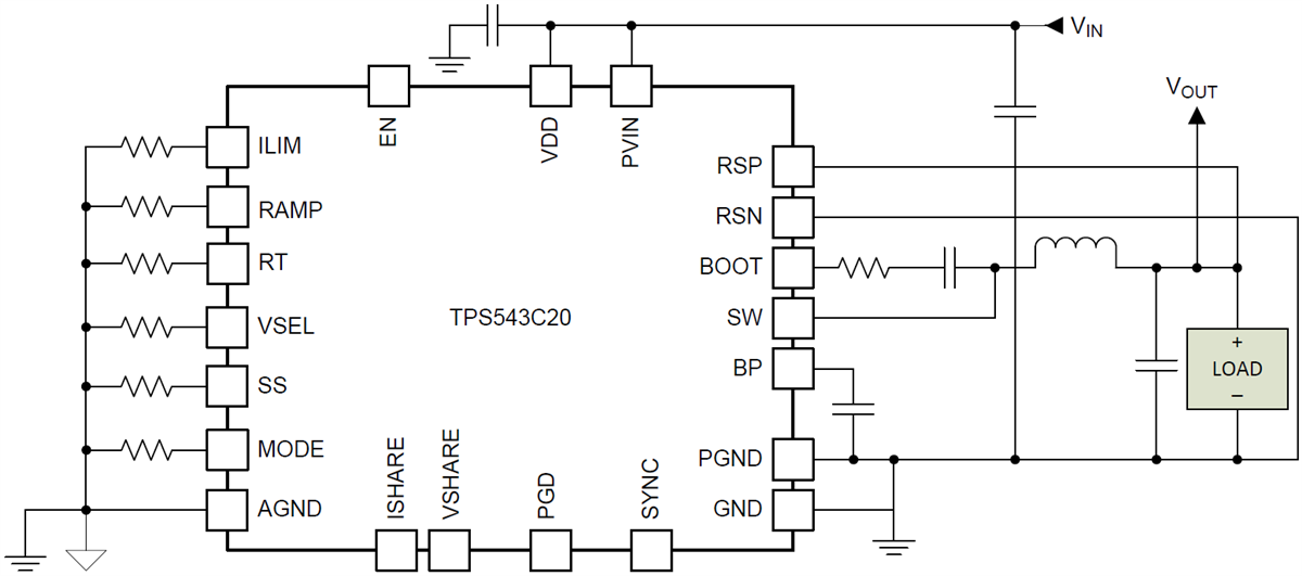 原理图 - Texas Instruments TPS543C20降压SWIFT转换器