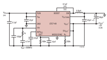 应用电路图 - Analog Devices Inc. LTC36xx/LTC7149系列降压稳压器