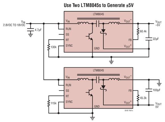 Analog Devices Inc. LTM8045负输出或SEPIC μModule直流/直流转换器