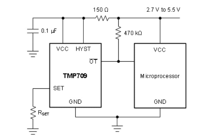 框图 - Texas Instruments TMP709/TMP709-Q1跳变点温度开关