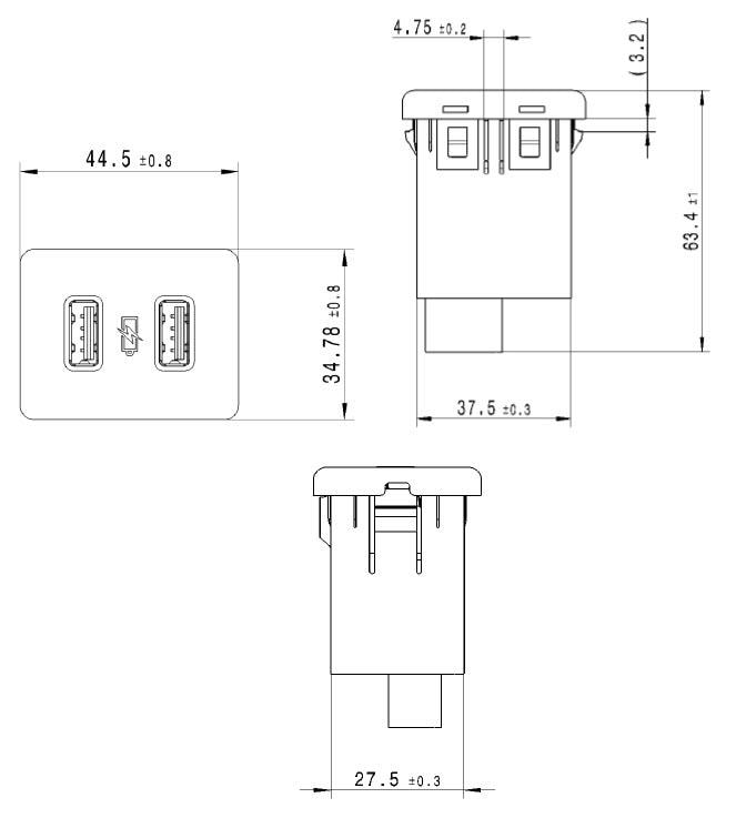 Amphenol Casco 2.4A 智能型双 USB 充电器