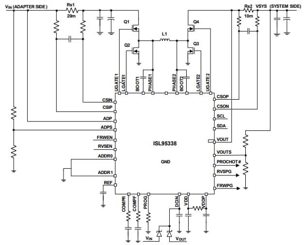 应用电路图 - Renesas Electronics ISL95338稳压器