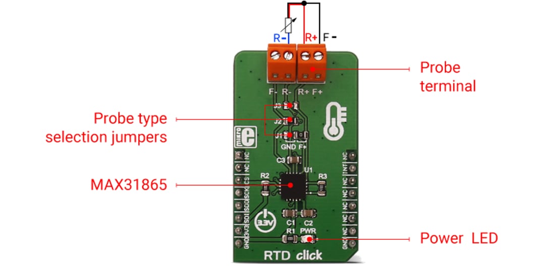 Mikroe MIKROE-2815 RTD Click板