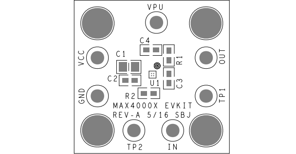 机械图纸 - Analog Devices / Maxim Integrated MAX40002-MAX40005评估套件