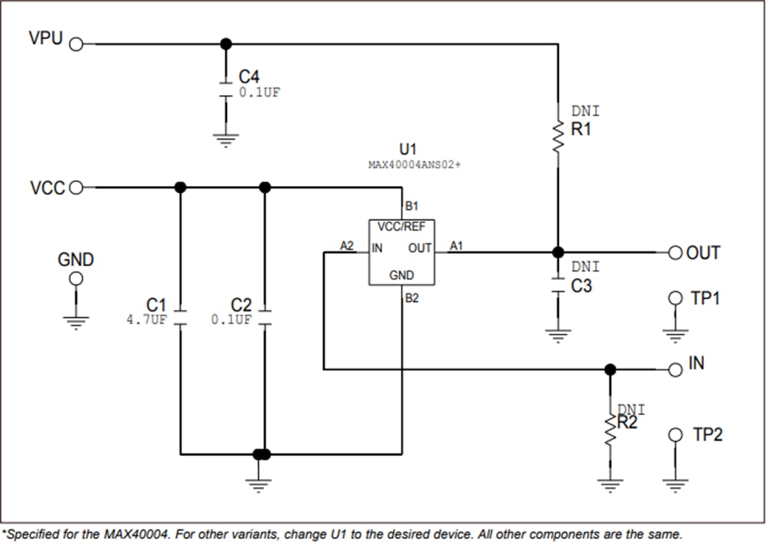 原理图 - Analog Devices / Maxim Integrated MAX40002-MAX40005评估套件