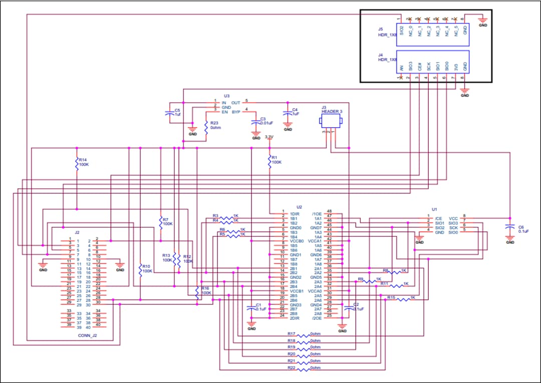 原理图 - Microchip Technology 串行SuperFlash®套件2 (AC243008)