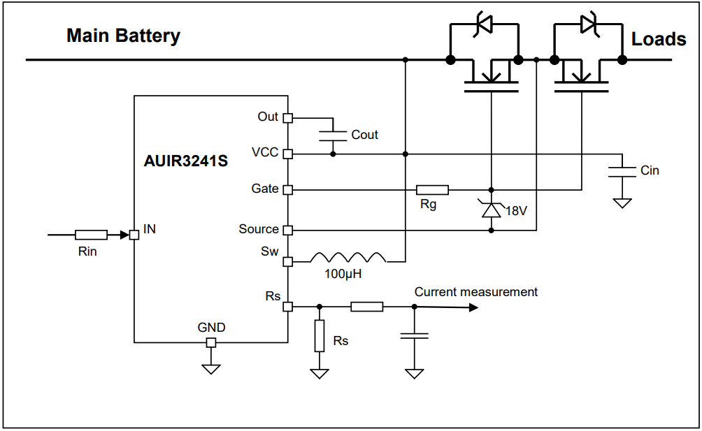 框图 - Infineon Technologies AUIR3241S和AUIR3242S高侧MOSFET驱动器