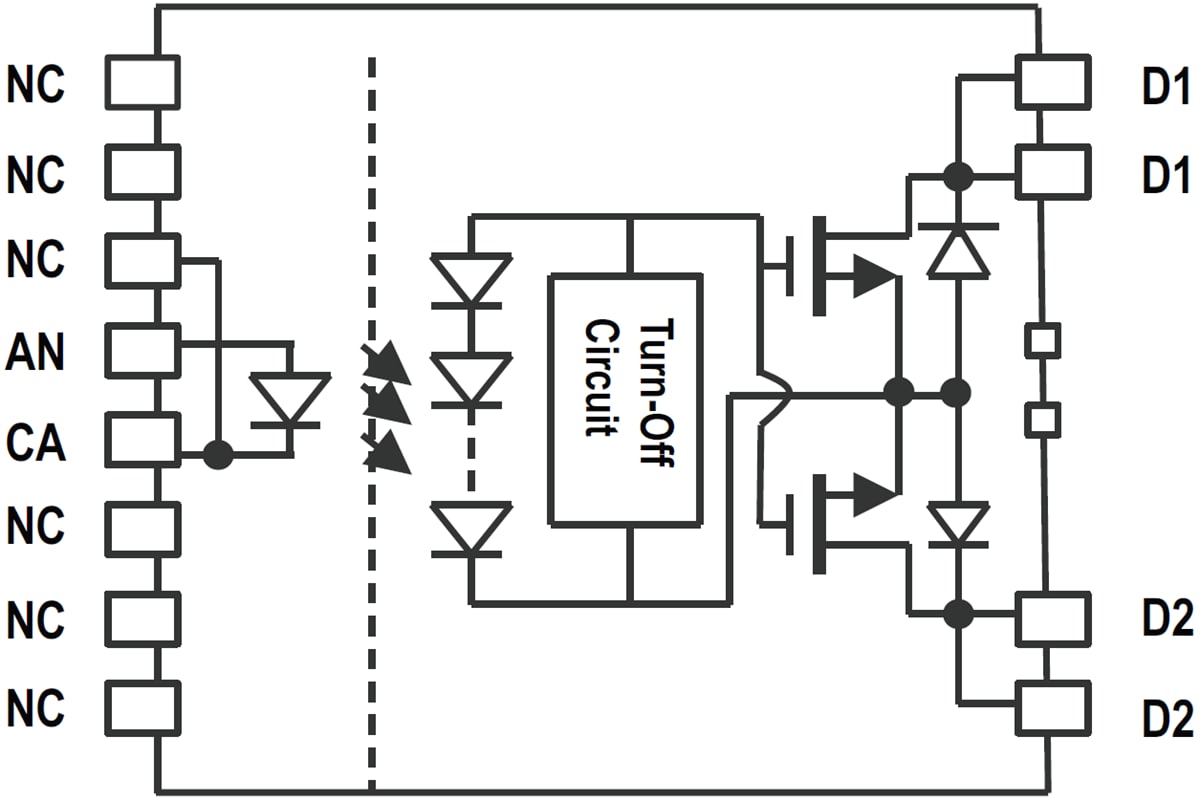 框图 - Broadcom ASSR-601J 1 Form A固态继电器