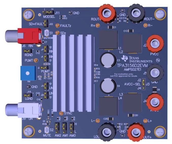 图表 - Texas Instruments TPA3156D2EVM评估模块