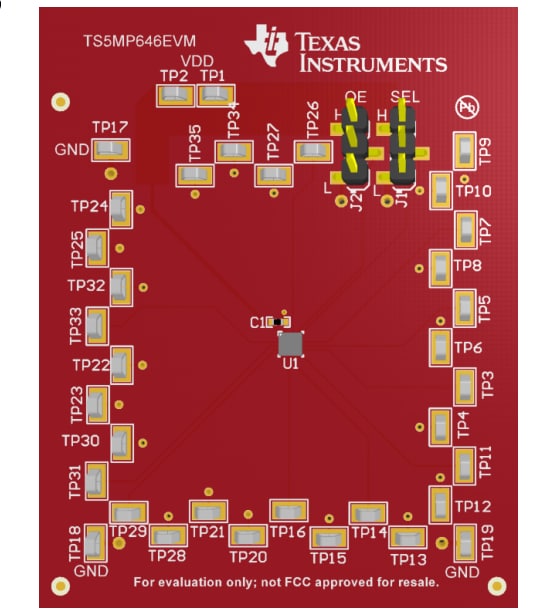 位置电路 - Texas Instruments TS5MP646EVM评估模块