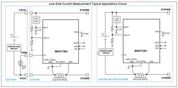 应用电路图 - Analog Devices / Maxim Integrated MAX17261电量计IC