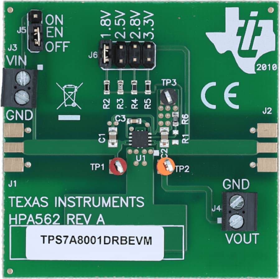 机械图纸 - Texas Instruments TPS7A8001DRBEVM评估模块 (EVM)