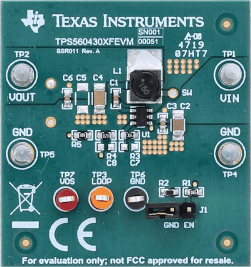 机械图纸 - Texas Instruments TPS560430XFEVM评估模块 (EVM)