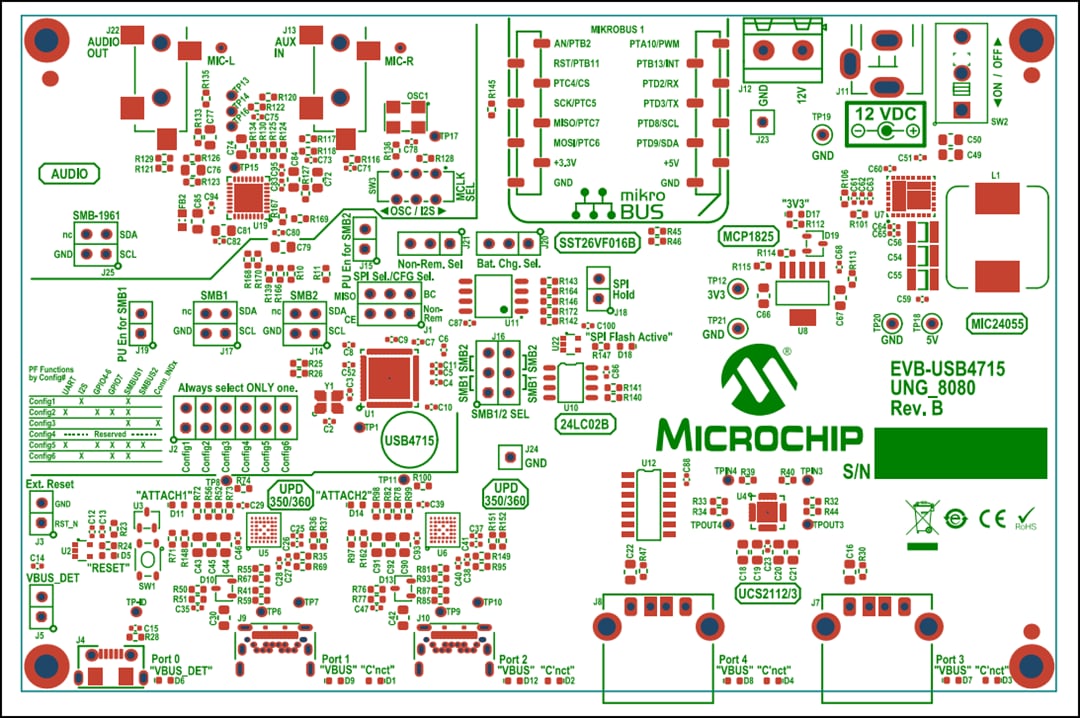 机械图纸 - Microchip Technology EVB-USB4715评估套件