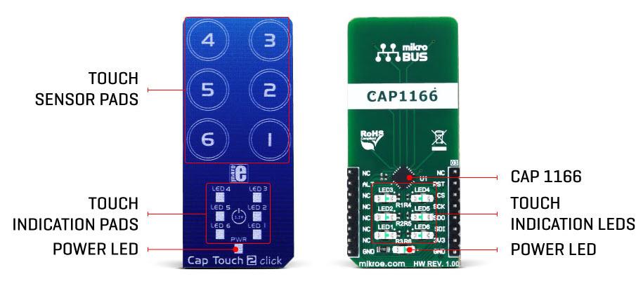 Mikroe MIKROE-2964电容性触控2 Click板