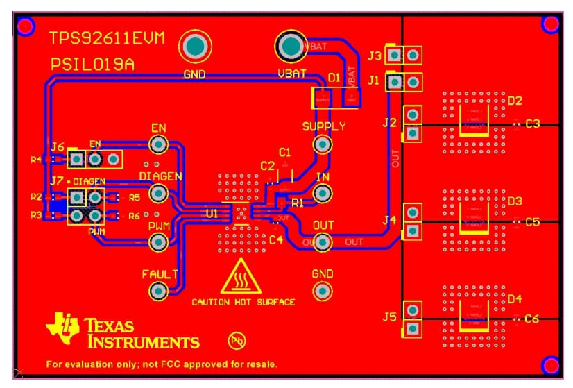 位置电路 - Texas Instruments TPS92611EVM LED驱动器评估模块