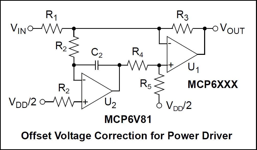 应用电路图 - Microchip Technology MCP6V82零漂移运算放大器