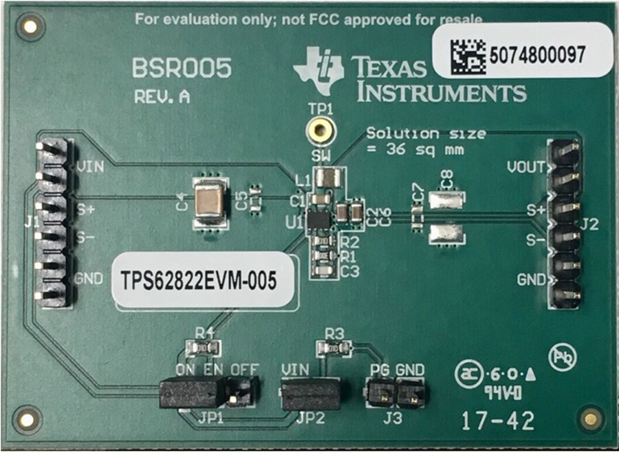 机械图纸 - Texas Instruments TPS62822EVM-005评估模块 (EVM)