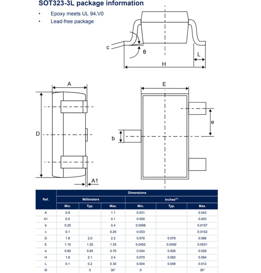 STMicroelectronics HSP051-2W3Y双线ESD阵列