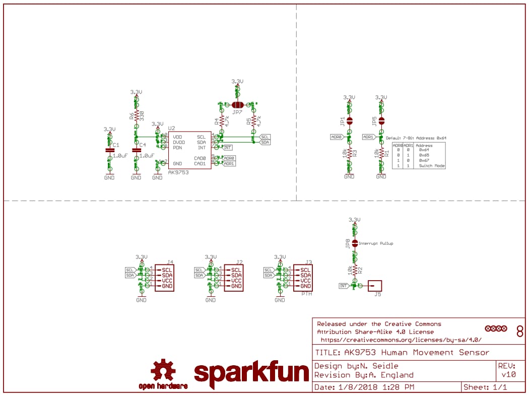 原理图 - SparkFun Qwiic人体存在传感器分线板 (SEN-14349)
