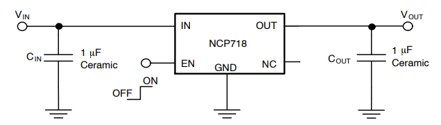 原理图 - onsemi NCP718 LDO稳压器