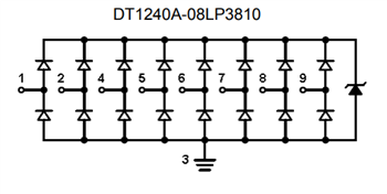 原理图 - Diodes Incorporated DT1240A TVS二极管阵列