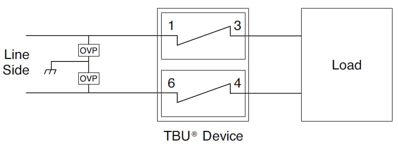 应用电路图 - Bourns TBU®-DB-Q高速保护器